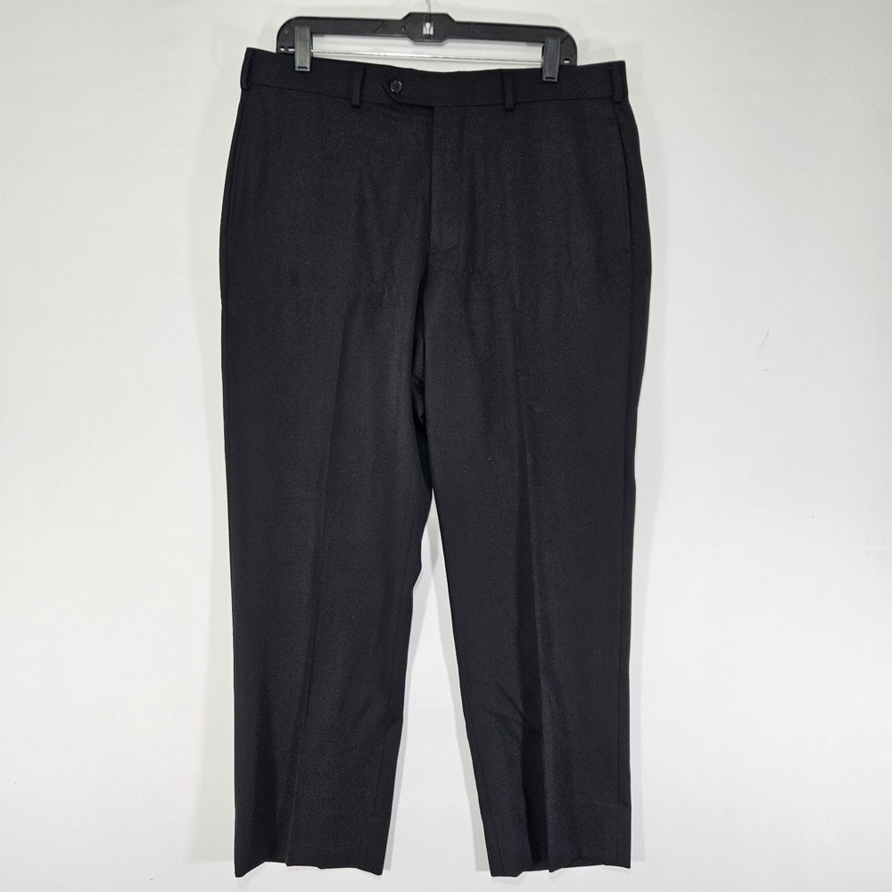 Brooks Brothers Madison Men's Dress Pant Trousers Black Twill Wool Size 36x30